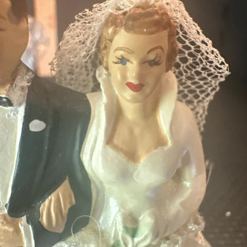 Vintage 1950's Coast Novelty Porcelain Wedding Cake Topper 4